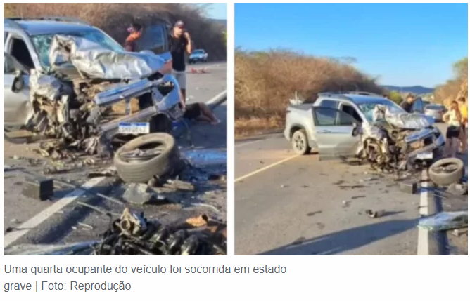 Acidente de trânsito deixa 3 vítimas fatais da mesma família em Canindé