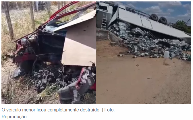 Acidente no distrito de Dom Quintino deixa vítima fatal e veículo destruído, no Crato