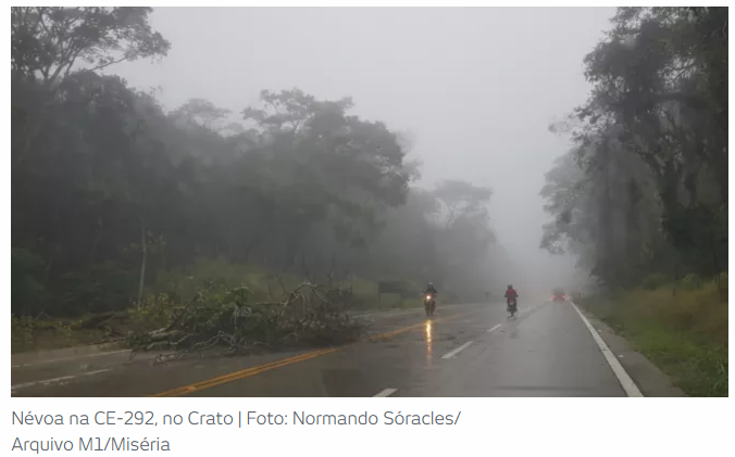 4 cidades do Cariri registram temperaturas abaixo de 20 °C