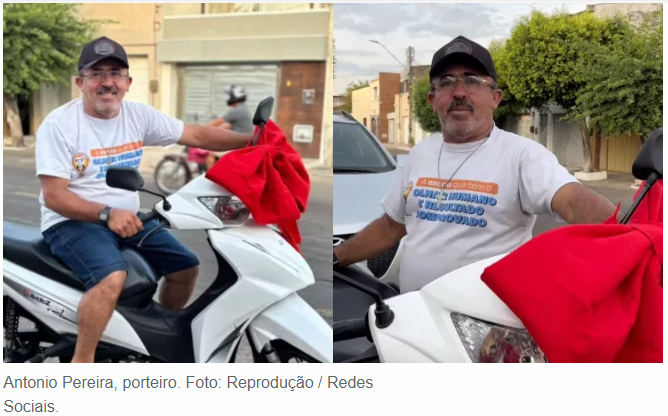 Pais homenageiam porteiro de escola com motocicleta em Juazeiro do Norte: Um dia especial