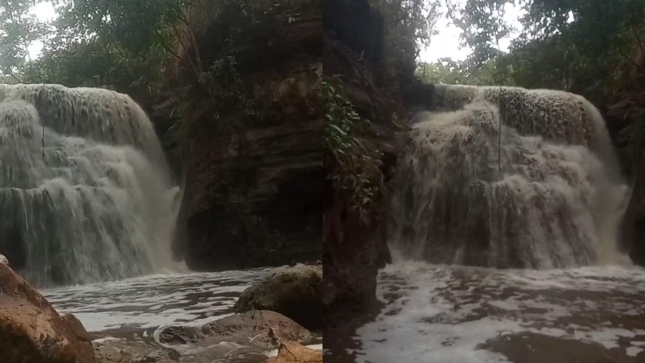 Cascata do Crato ganha volume após chuva de 77 milímetros