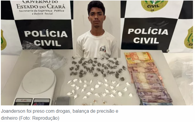 Polícia Civil prende jovem no Juazeiro com cocaína, crack, maconha e dinheiro para passar o troco
