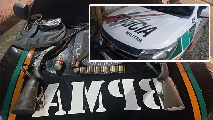 BPMA apreende armas de fogo e aves silvestres em Várzea Alegre e Campos Sales