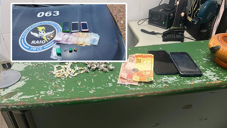 Jovem preso em Barbalha com maconha e munições e outro no Juazeiro com crack