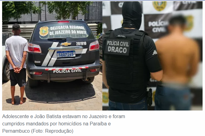 Polícia Civil apreende menor no Juazeiro após matar um na Paraíba e outro acusado de homicídio no Pernambuco